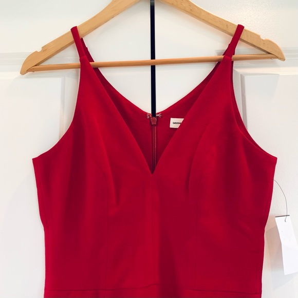 Dress the Population Cocktail Dress Lyla Midi Sheath Garnet Red Crepe Size Small - Picture 8 of 12